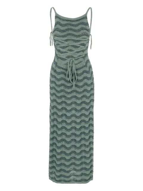 MARKET wavy-pattern open-back maxi dress