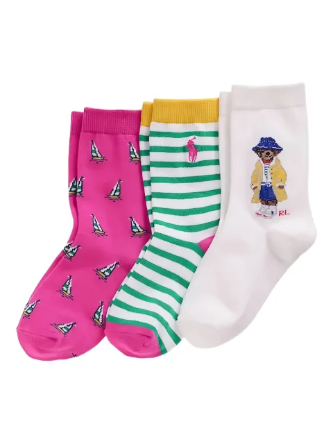 POLO RALPH LAUREN KIDS طقم جوارب بمزيج القطن (3 قطع)