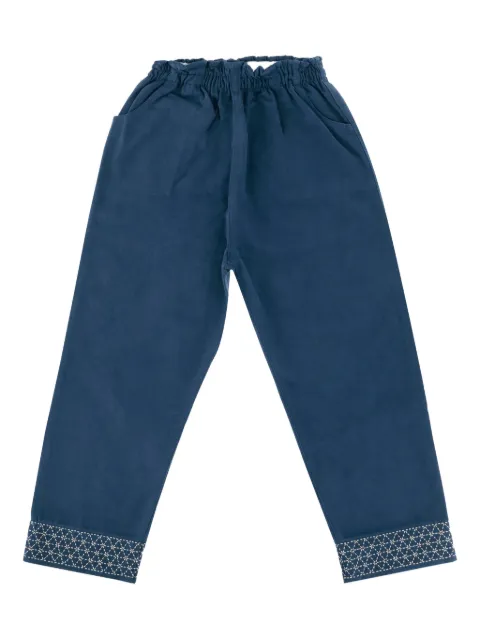 Misha & Puff Camp elastic-waistband embroidered-hem trousers