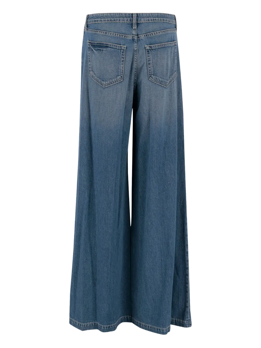 L'Agence logo-patch wide-leg jeans - Blauw