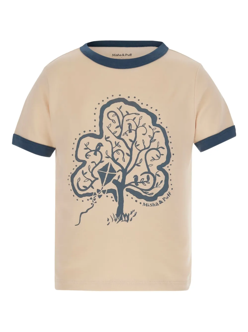注目 Puff & Misha graphic-print FARFETCH | Neutrals | t-shirt Cotton トップス