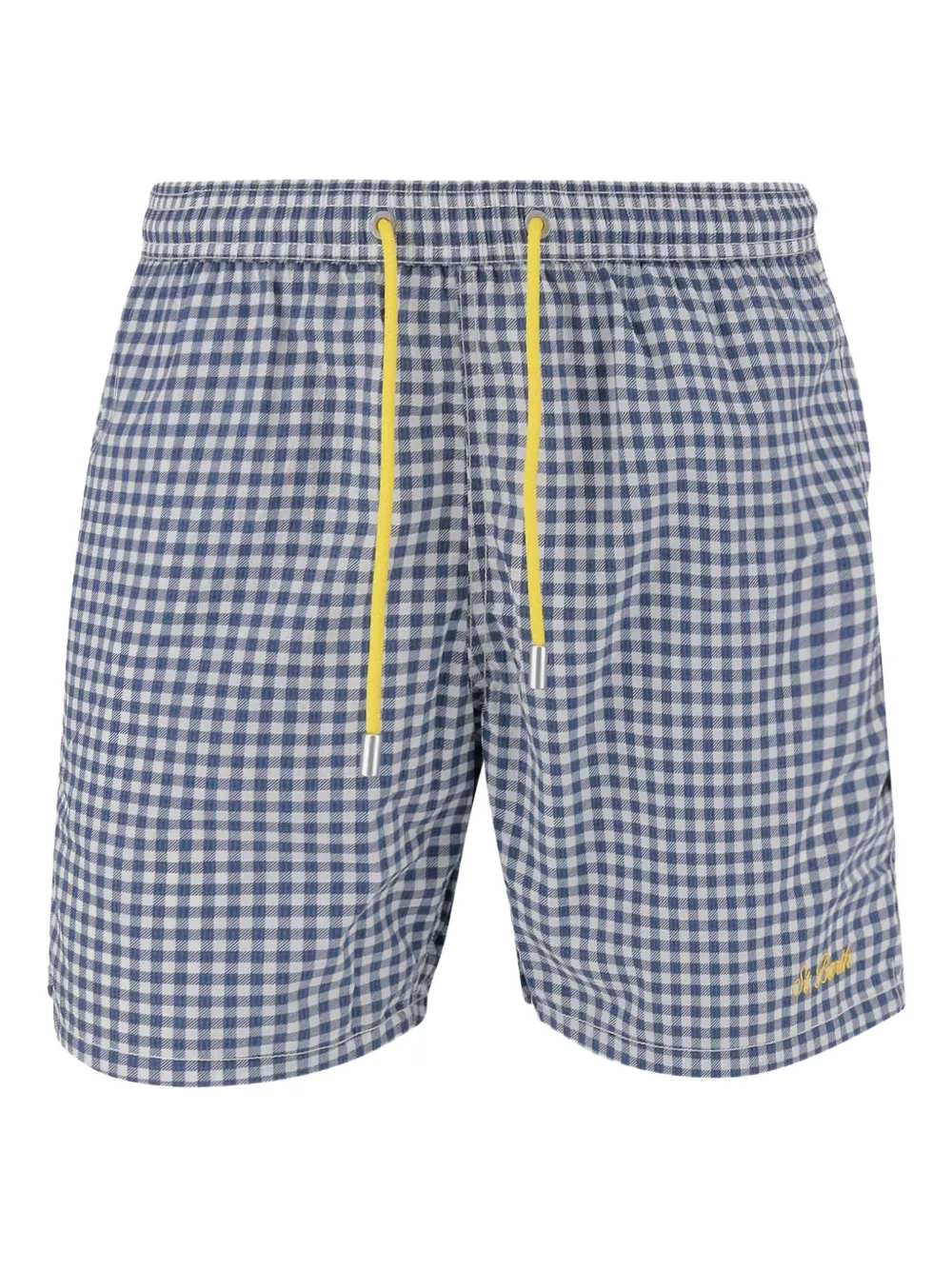 Mc2 Saint Barth Check-print Swim Shorts In Blue