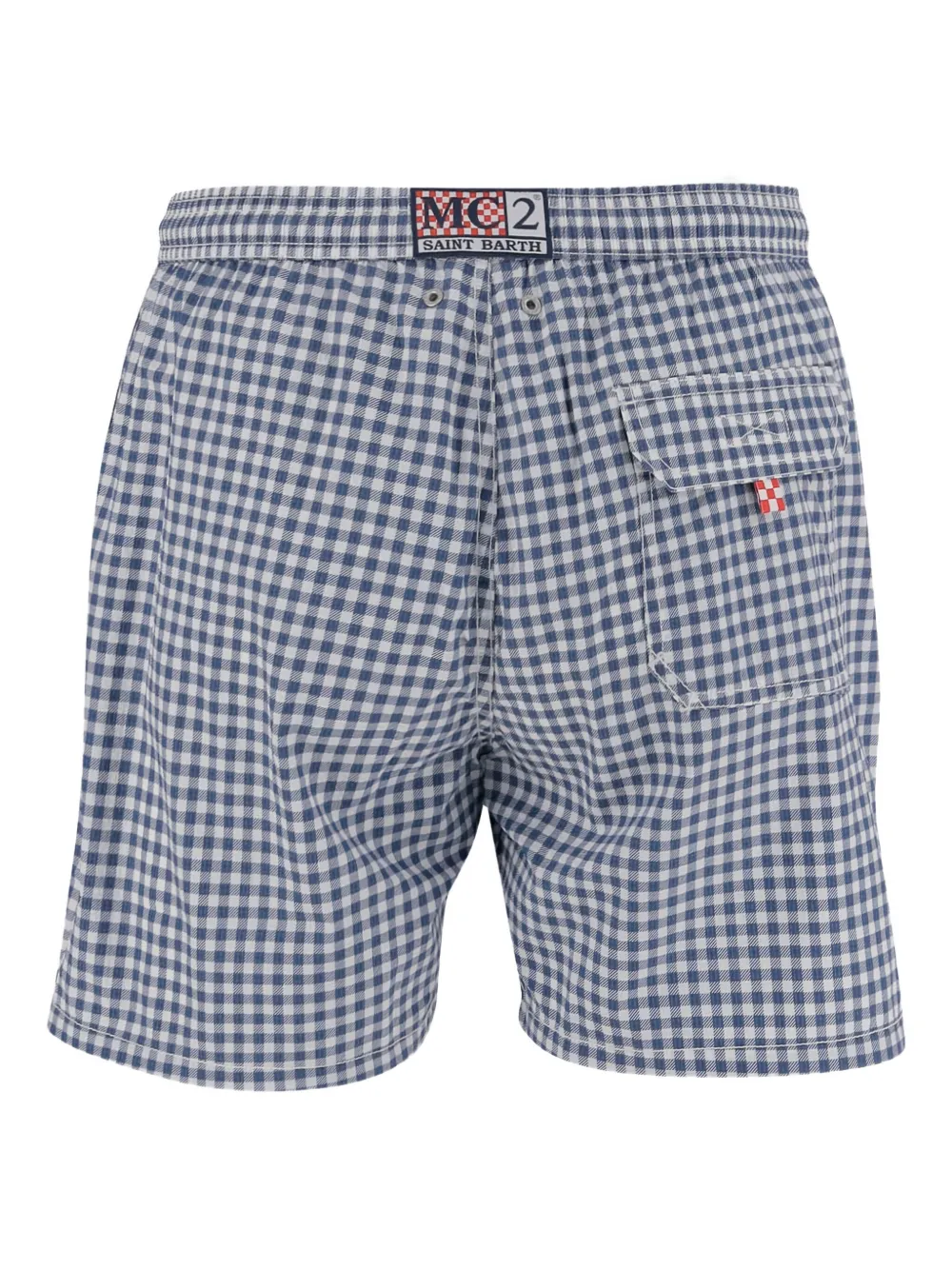 Mc2 Saint Barth Check-print Swim Shorts In Blue