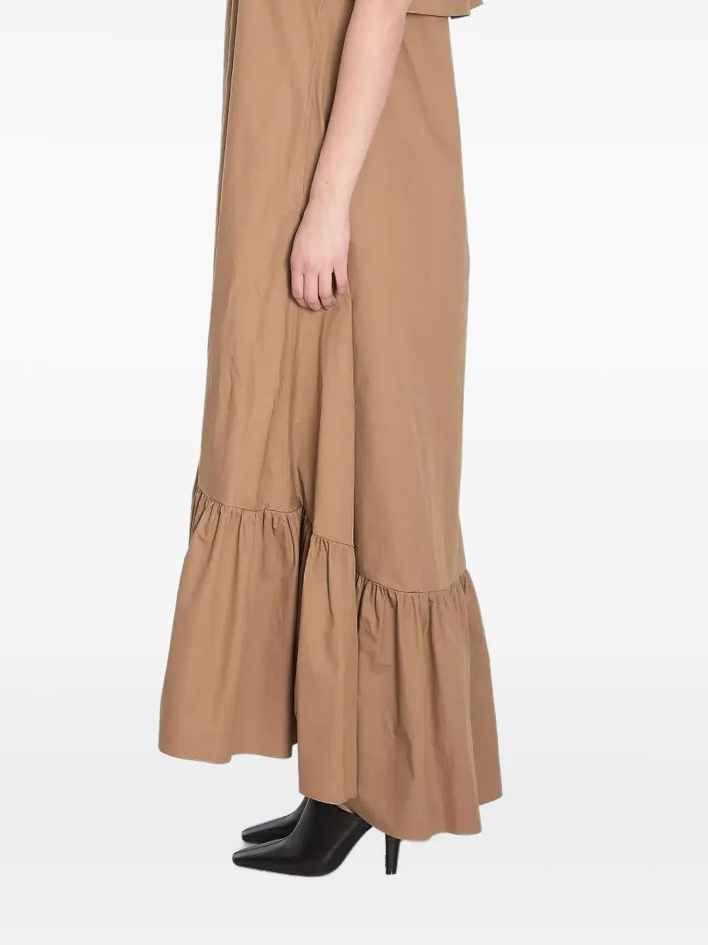 Saint Laurent Strapless maxi-jurk met ruches - Beige