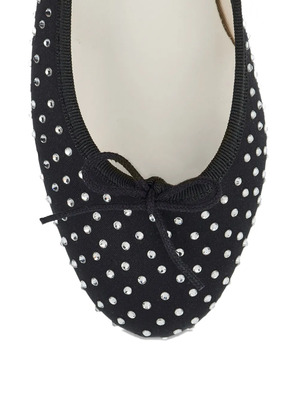 Repetto High Cendrillon Crystal-embellished Ballet Flats In Black