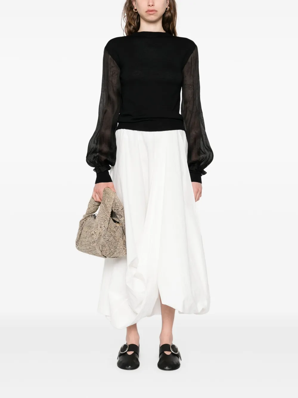 A Tentative Atelier long sleeve blouse - 99 BLACK