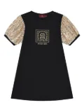Aigner Kids sequin-embellished puff-sleeve dress - Black