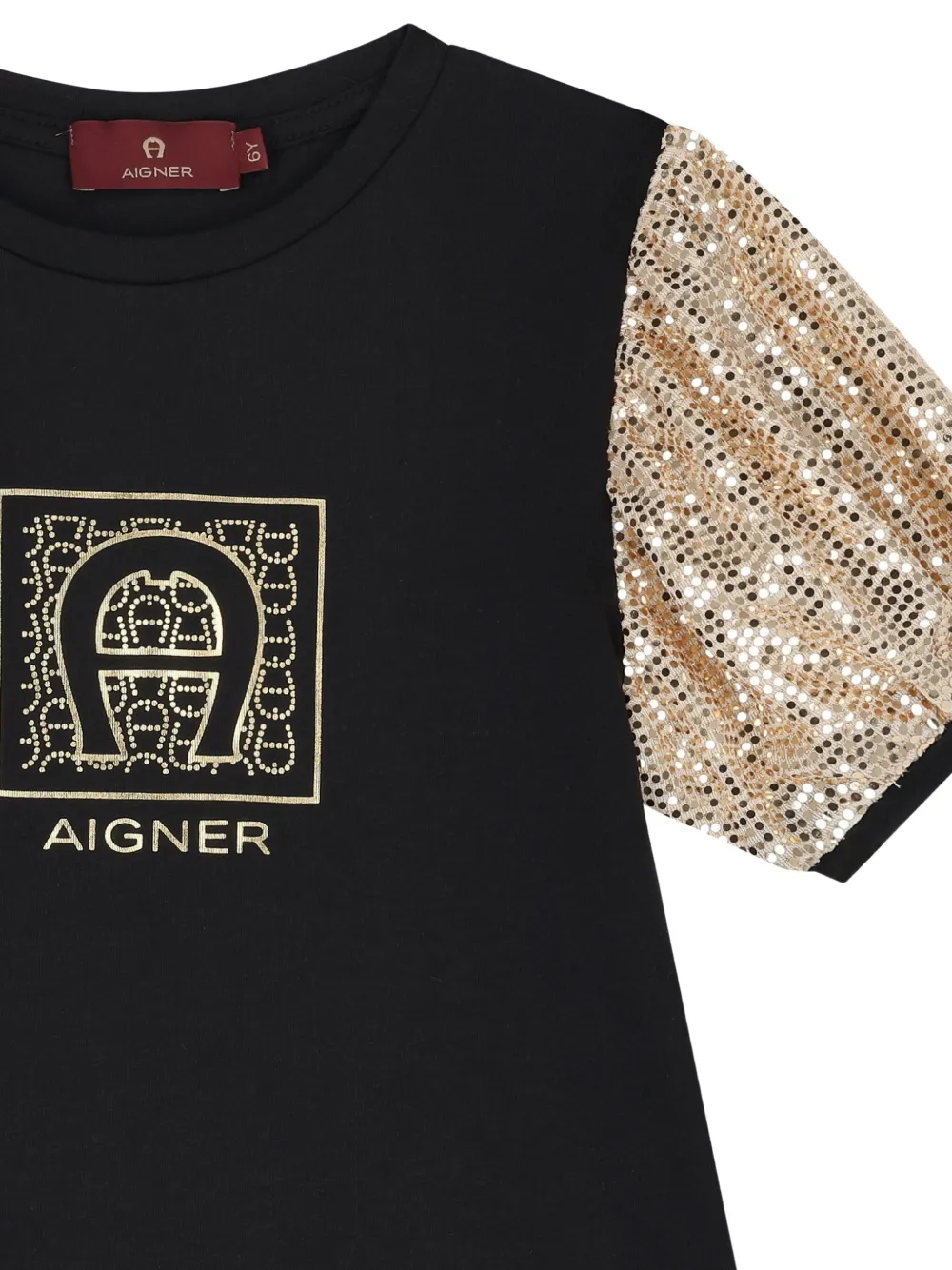 AIGNER SEQUIN-EMBELLISHED PUFF-SLEEVE DRESS