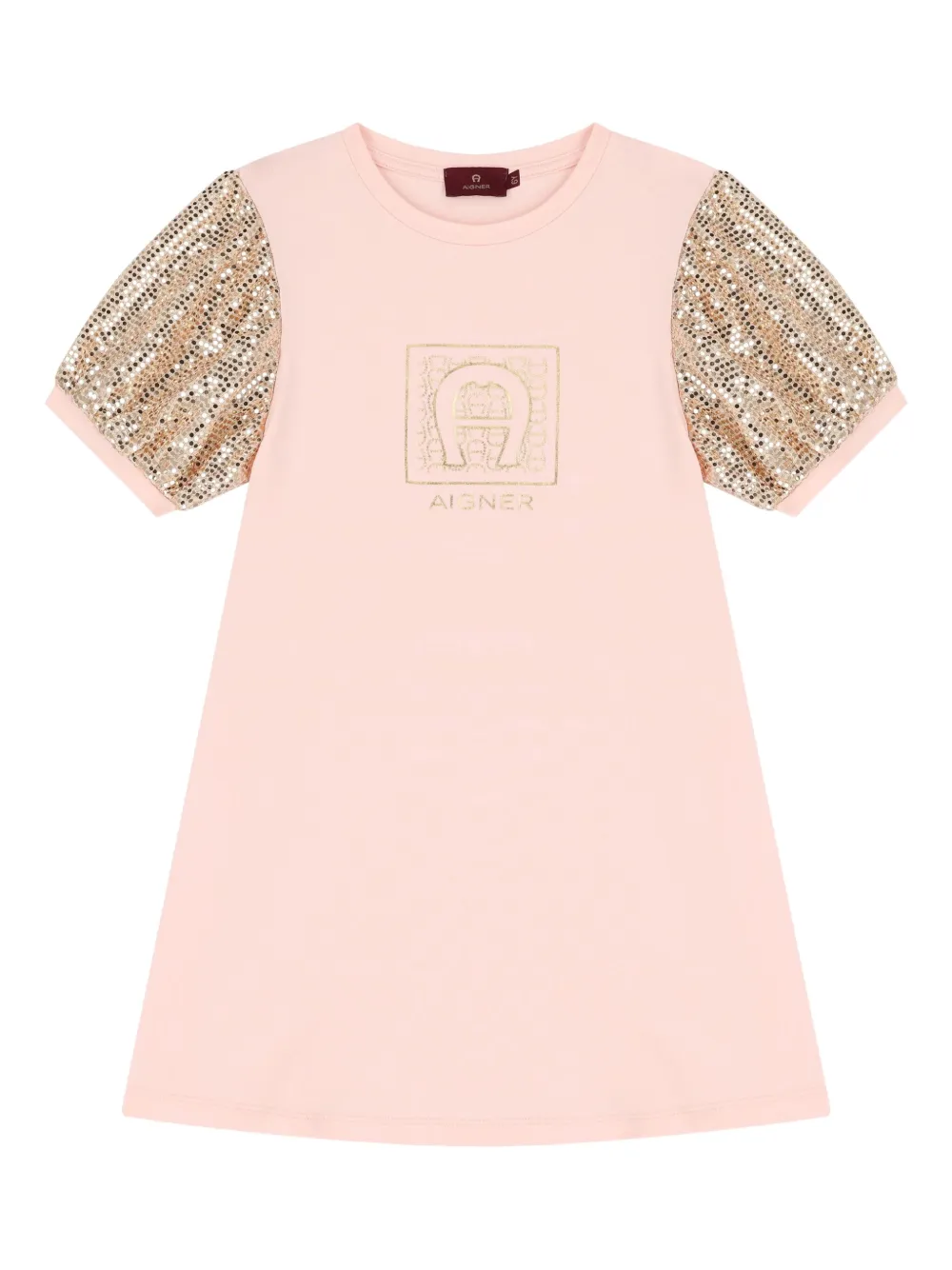 Aigner Kids sequin-embellished sleeve dress - ピンク Aigner Kids sequin-embellished sleeve dress - ピンク