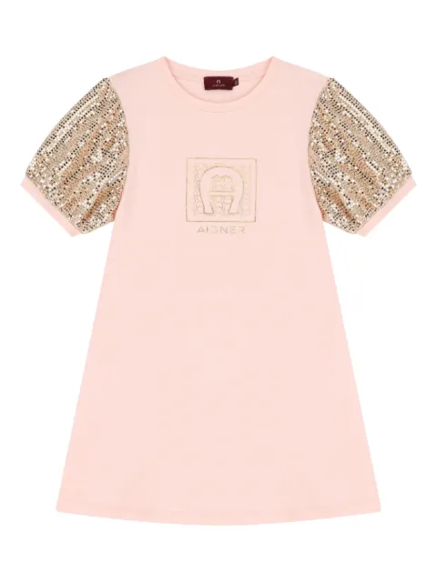 Aigner Kids sequin-embellished sleeve dress