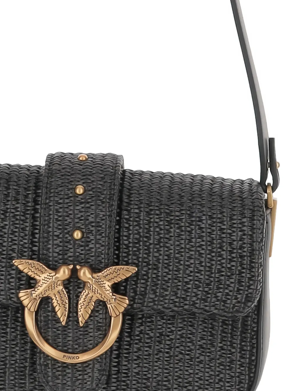 【関税&送料込】Pinko Bags Black Pinko Pinko Love Bag Woven Leather Black | Artisia Store