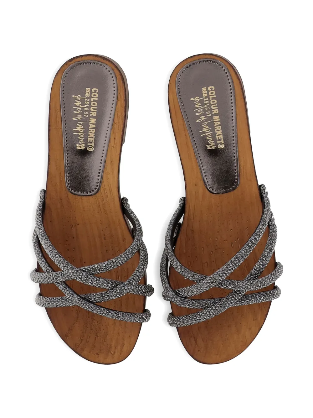 MARKET crystal-embellished sandals Grey