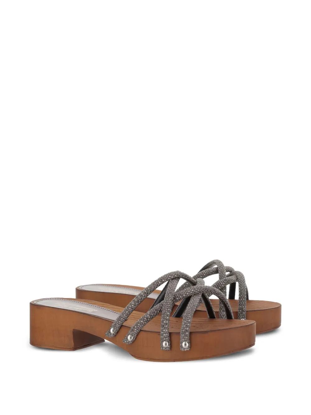 MARKET crystal-embellished sandals Grey