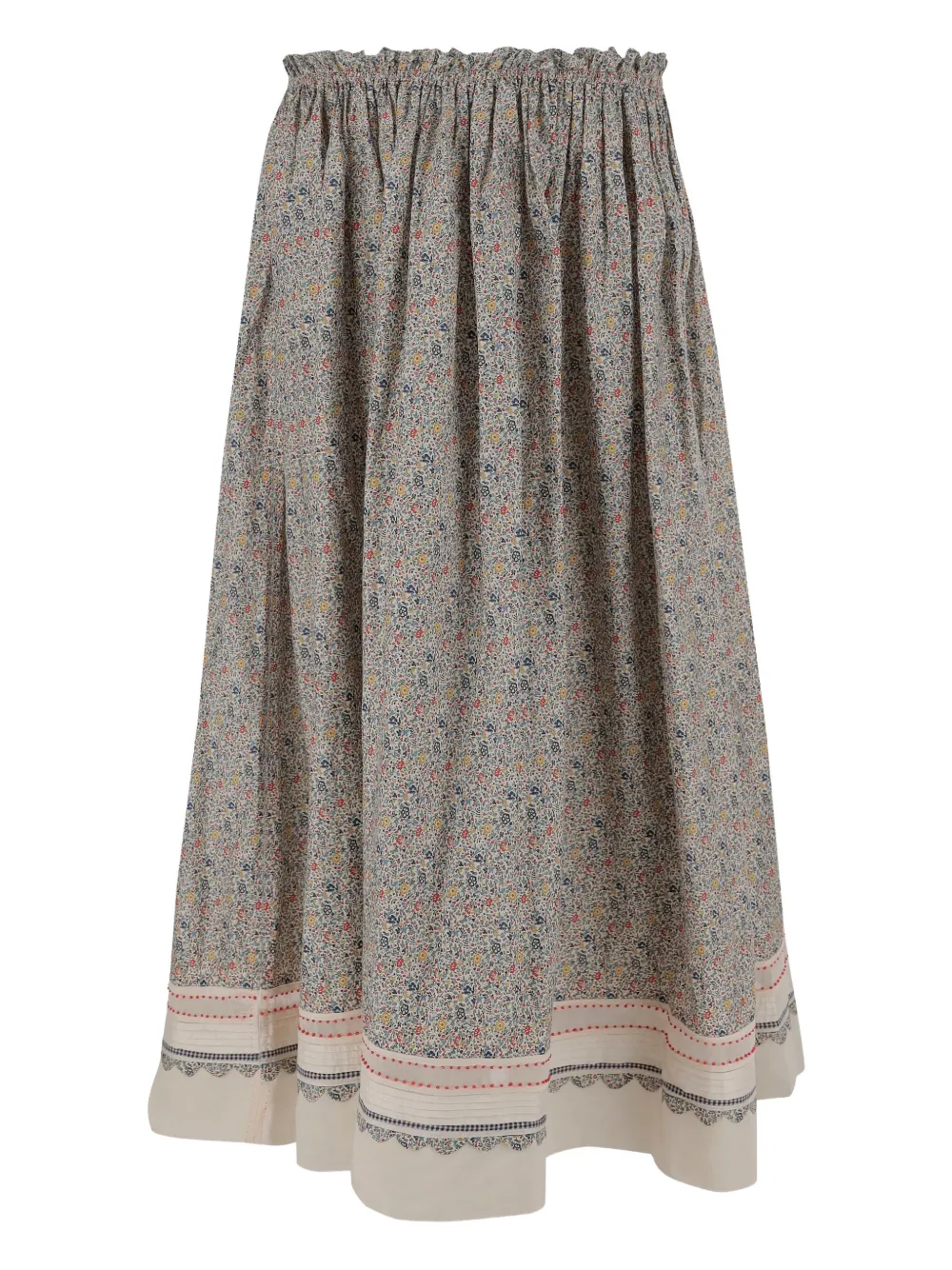 Pero floral-print cotton skirt | Grey | Image 1