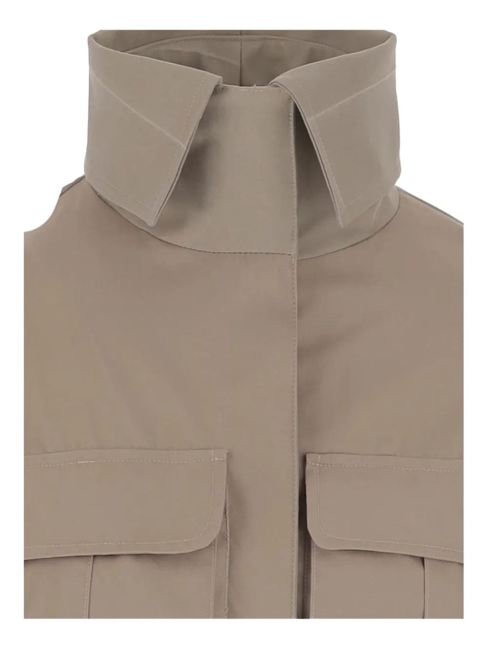 Hodakova Upside Down Cotton Jacket With High Collar In Gray