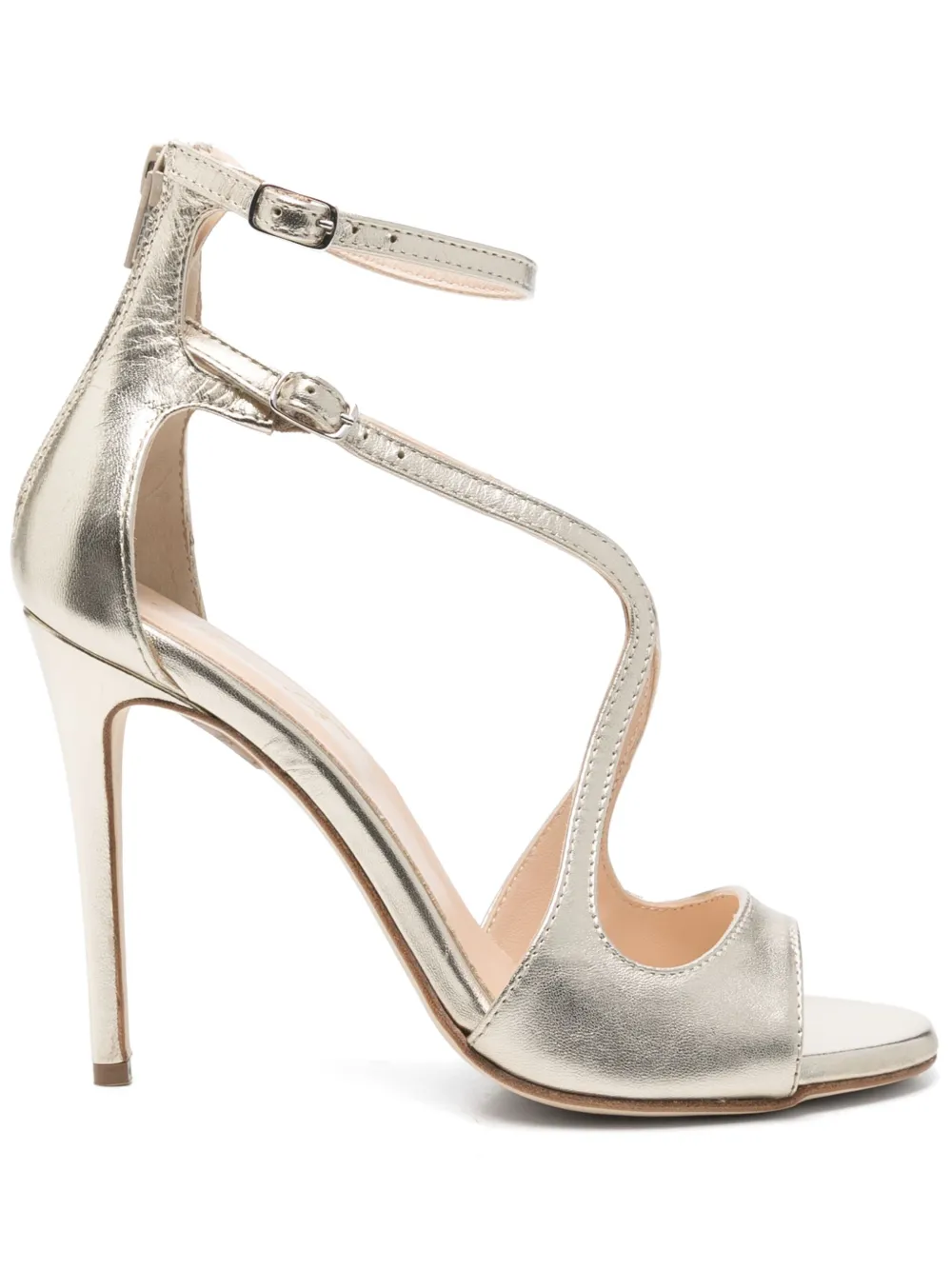 Anna F. 110mm metallic-finish leather sandals Gold