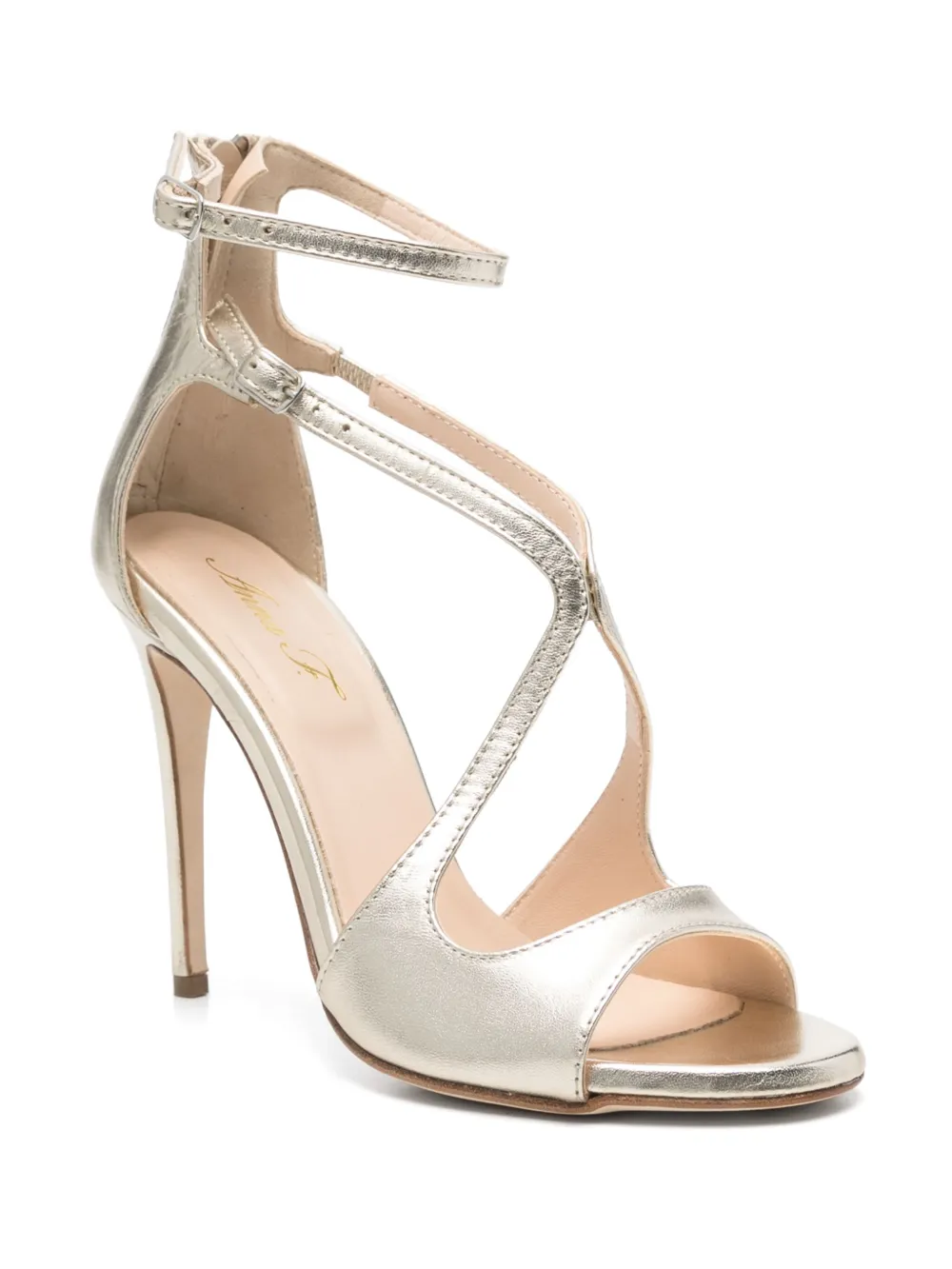 Anna F. 110mm metallic-finish leather sandals Gold