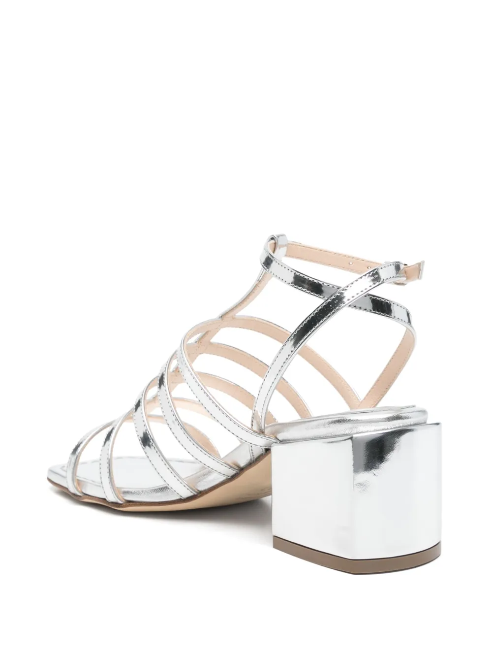 Anna F. 60mm leather heeled sandals Silver