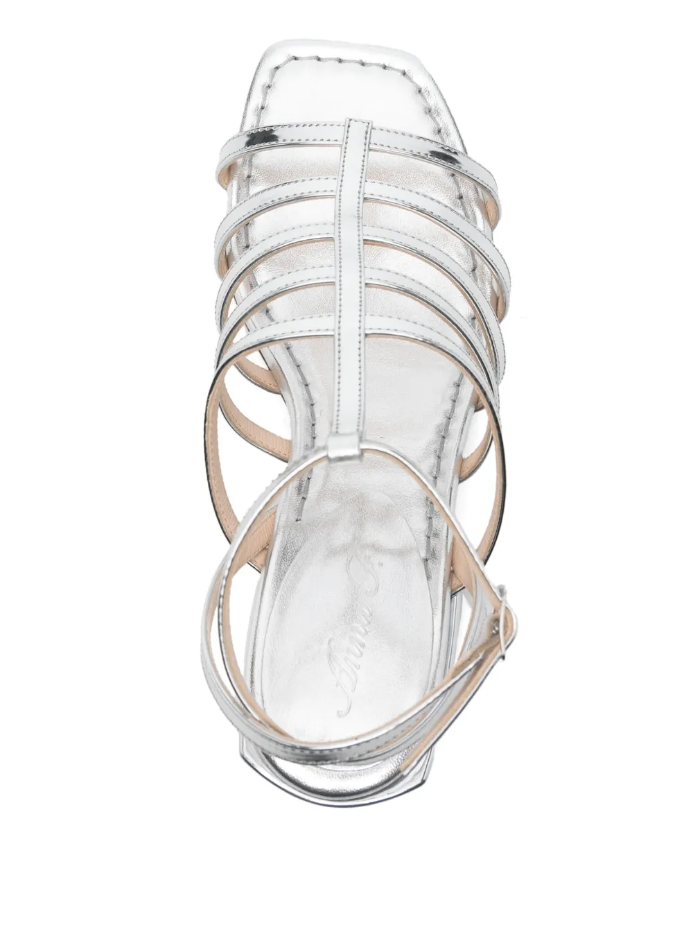 Anna F. 60mm leather heeled sandals Silver