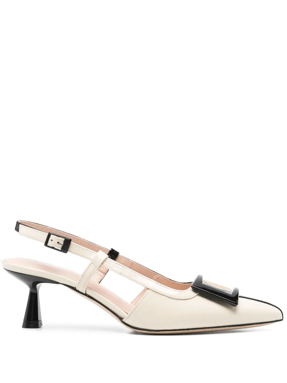 Evaluna leather slingback pumps Neutrals