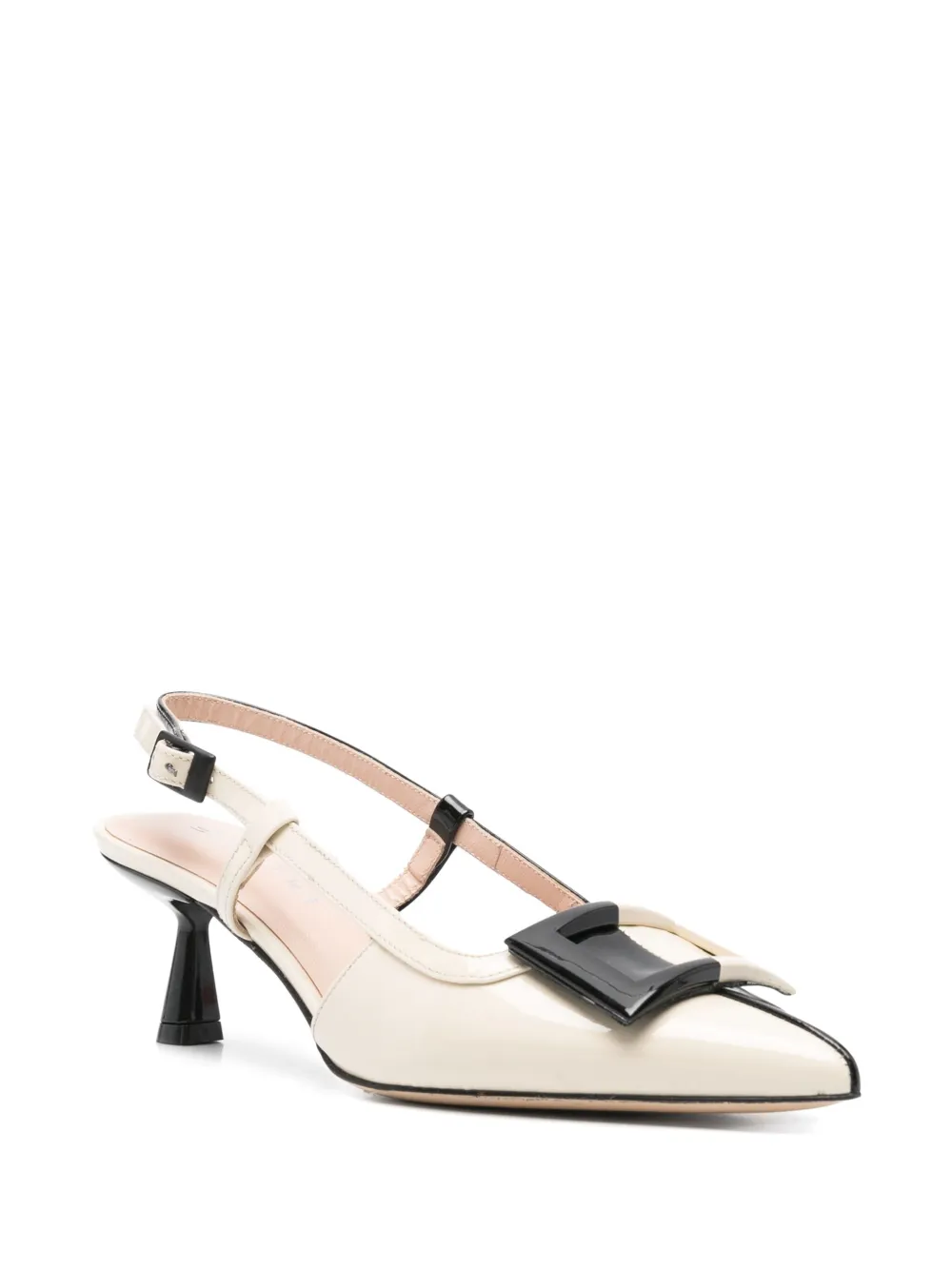 Evaluna leather slingback pumps Neutrals