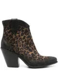 Metisse leopard-print boots - Brown