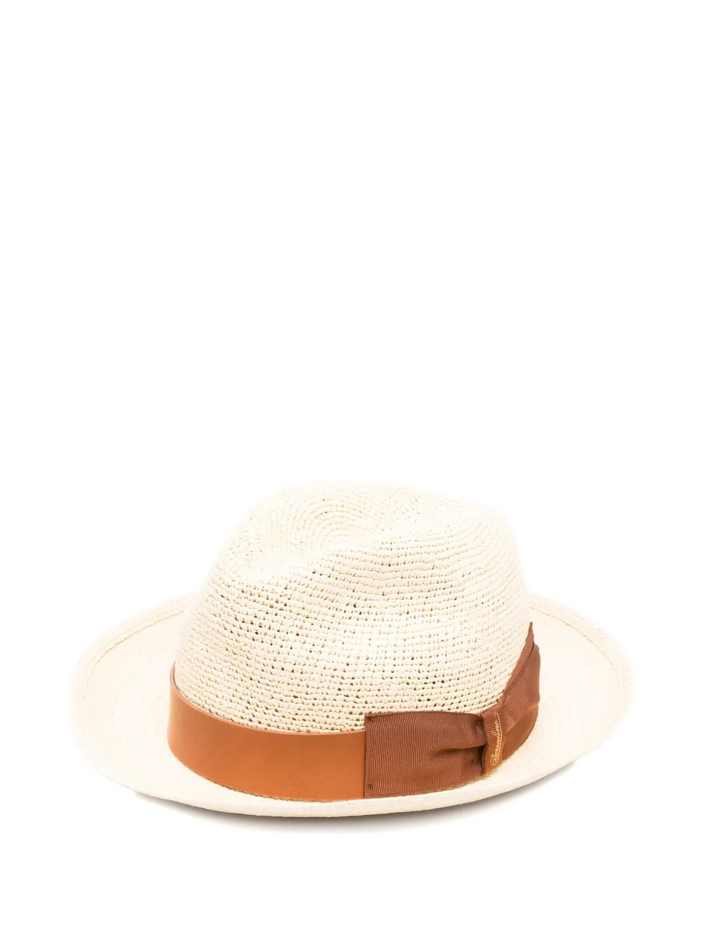 Borsalino Hut leather-band straw hat Beige