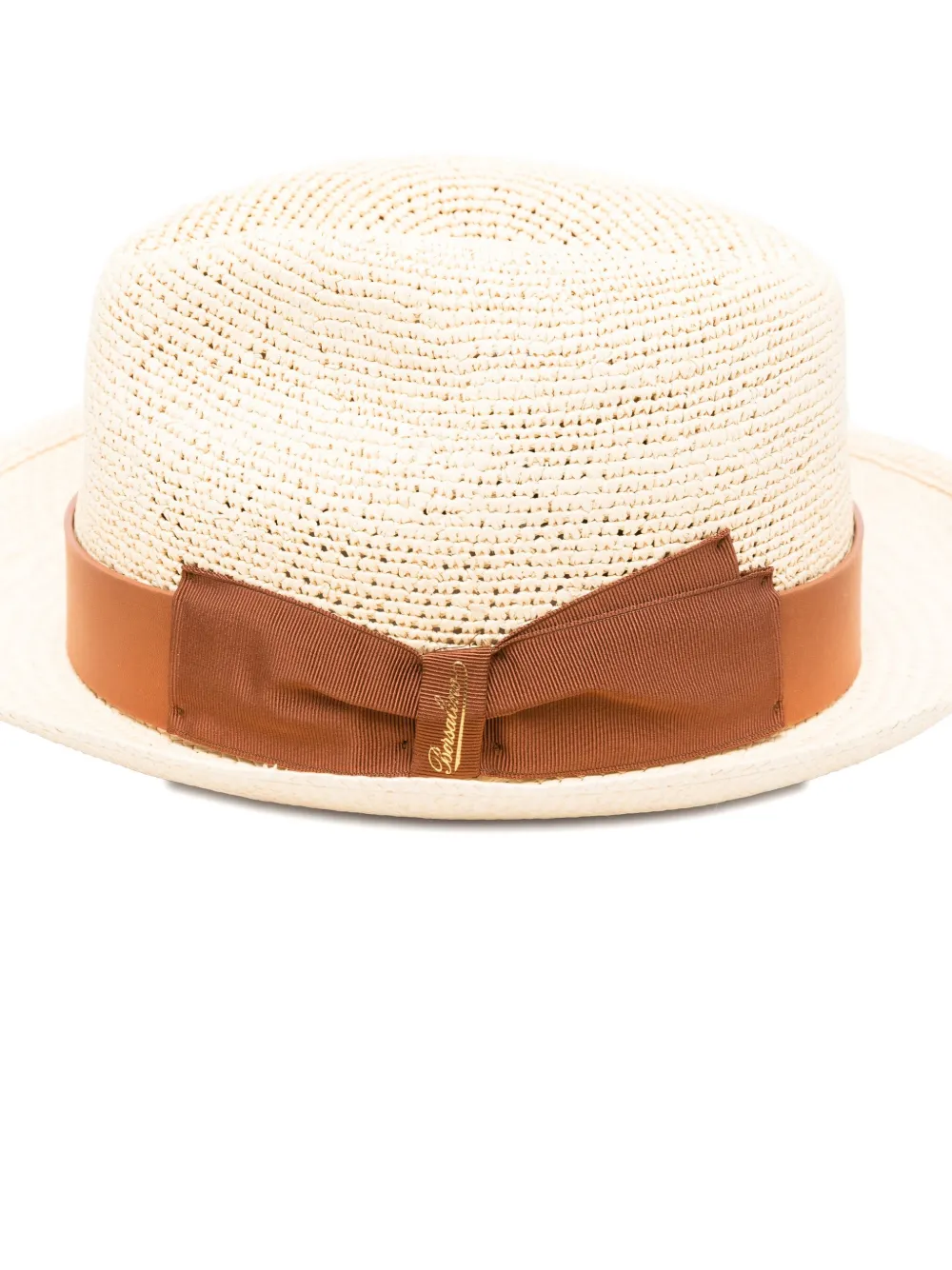 Borsalino Hut leather-band straw hat Beige
