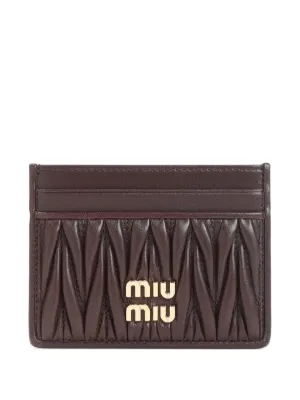 小物 MIU MIU Leather Wallet Miu Miu Matelasse Nappa Leather Wallet Black in Leather - US