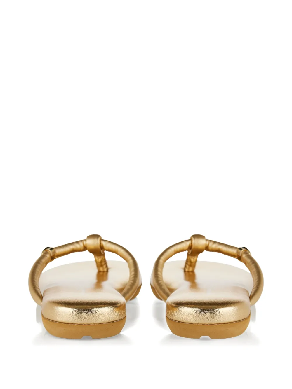 Gianvito Rossi knotted logo-detail leather sandals Gold