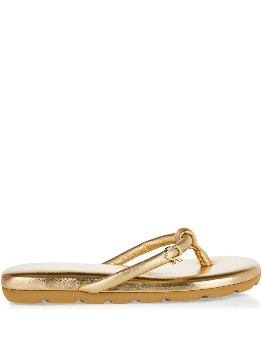 Gianvito Rossi knotted logo-detail leather sandals Gold