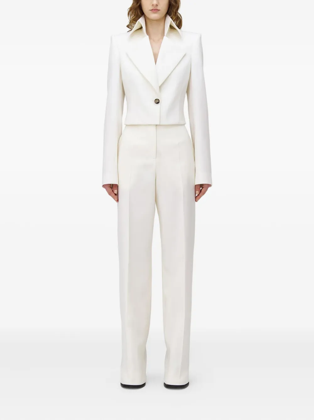 Alexander McQueen Wollen broek met wijde pijpen - Wit