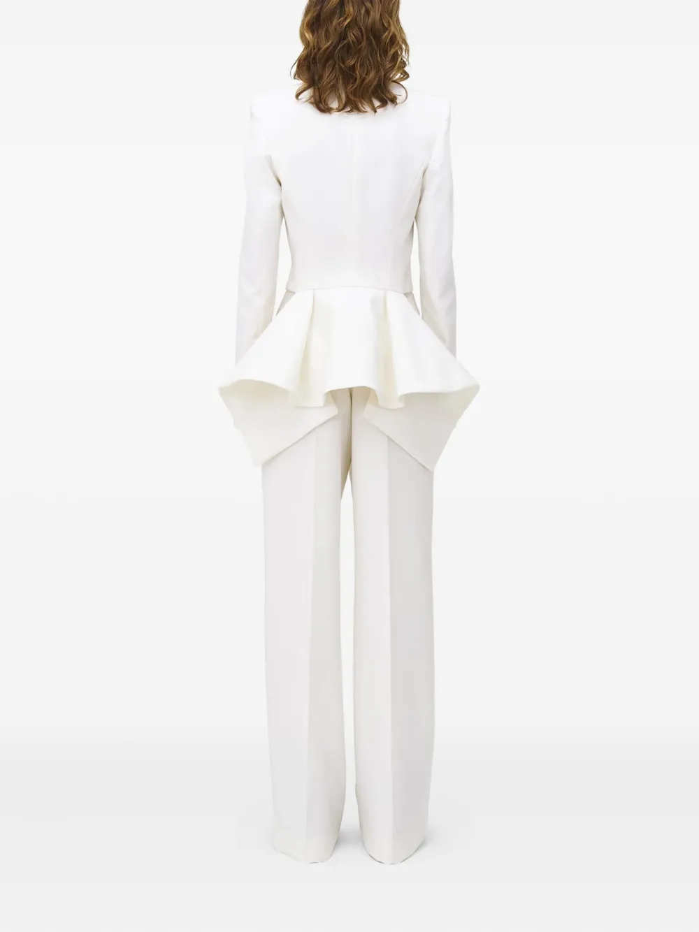 Alexander McQueen Wollen broek met wijde pijpen Wit