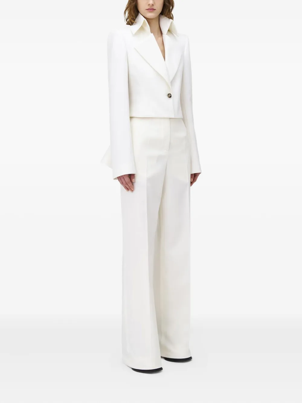 Alexander McQueen Wollen broek met wijde pijpen Wit
