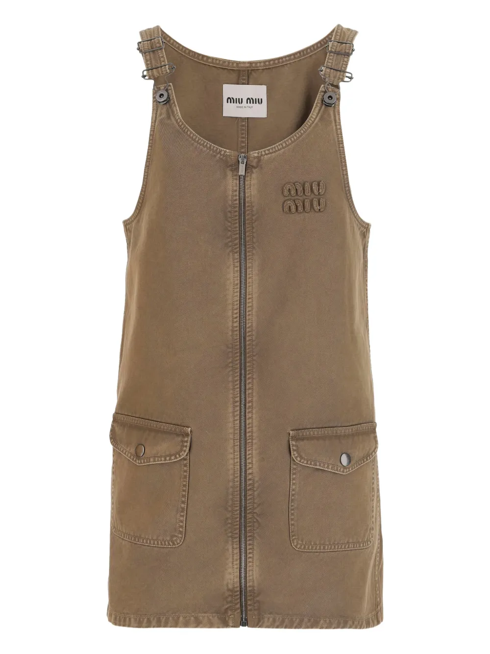 Miu Miu jeansklänning med logotyp | brun | Image 1