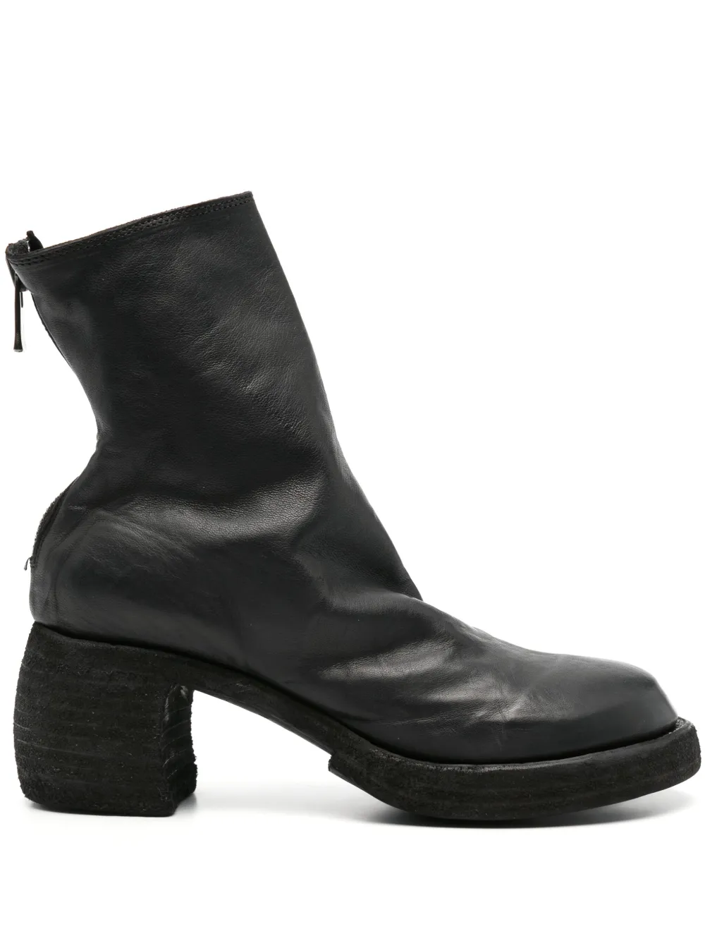 Guidi 70mm leather biker ankle boots Black
