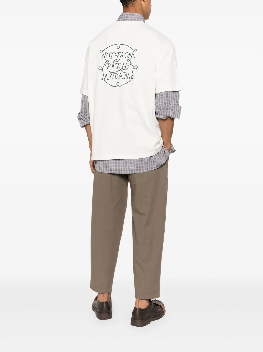 Drôle De Monsieur embroidered cotton t-shirt - Wit