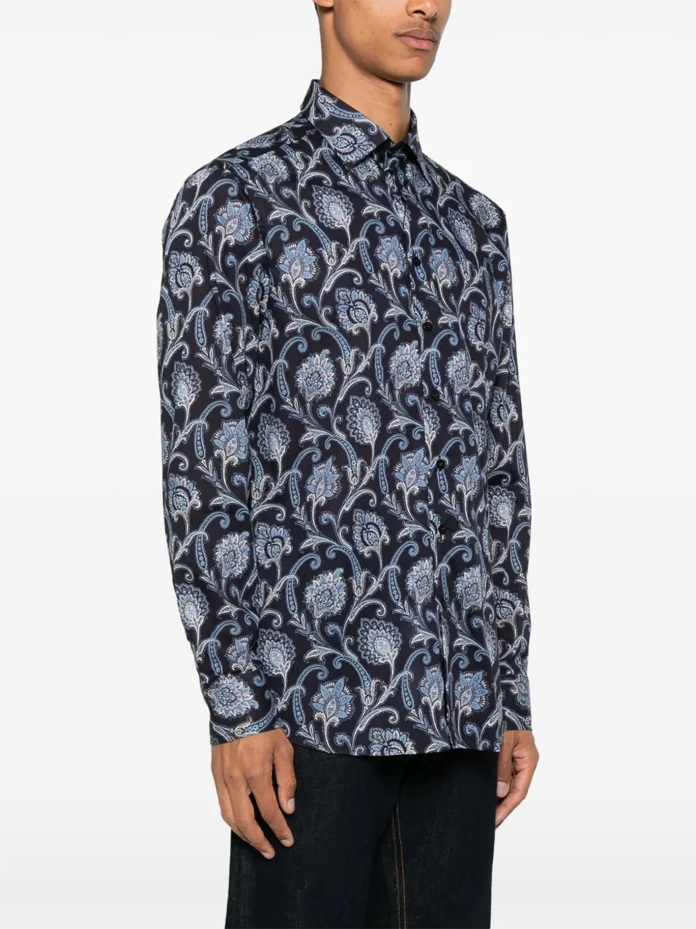 ETRO Overhemd met print Blauw