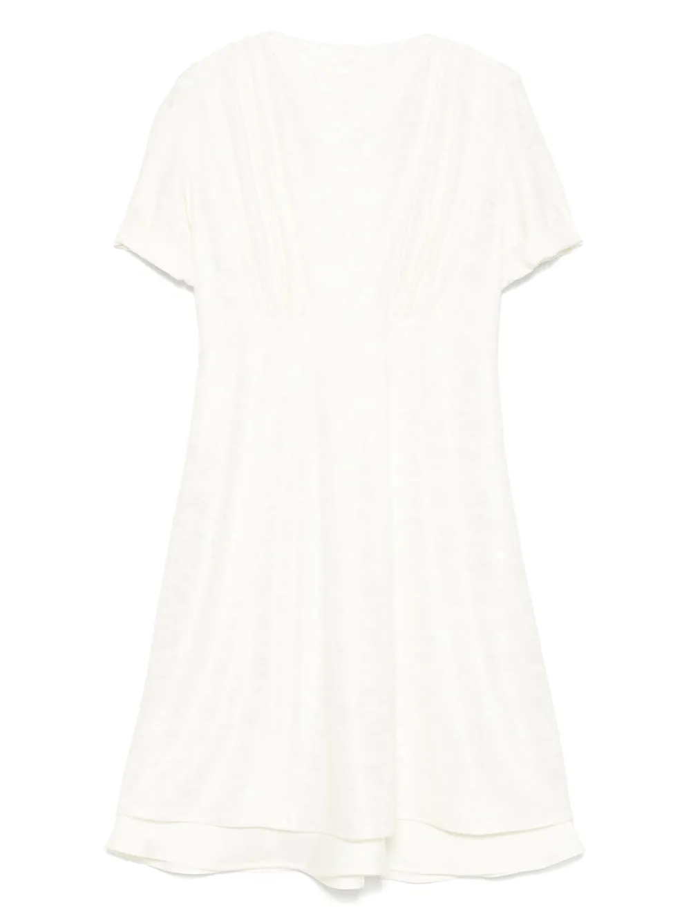 Jil Sander Jurk met jacquard en korte mouwen Beige