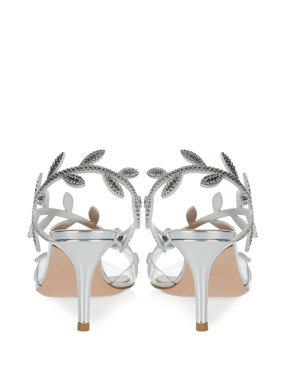 Gianvito Rossi 70mm crystal-leaf pumps Silver
