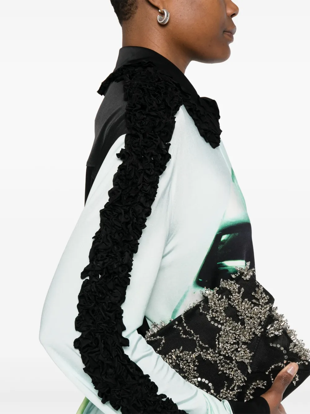 Jil Sander Blouse met grafische print Zwart