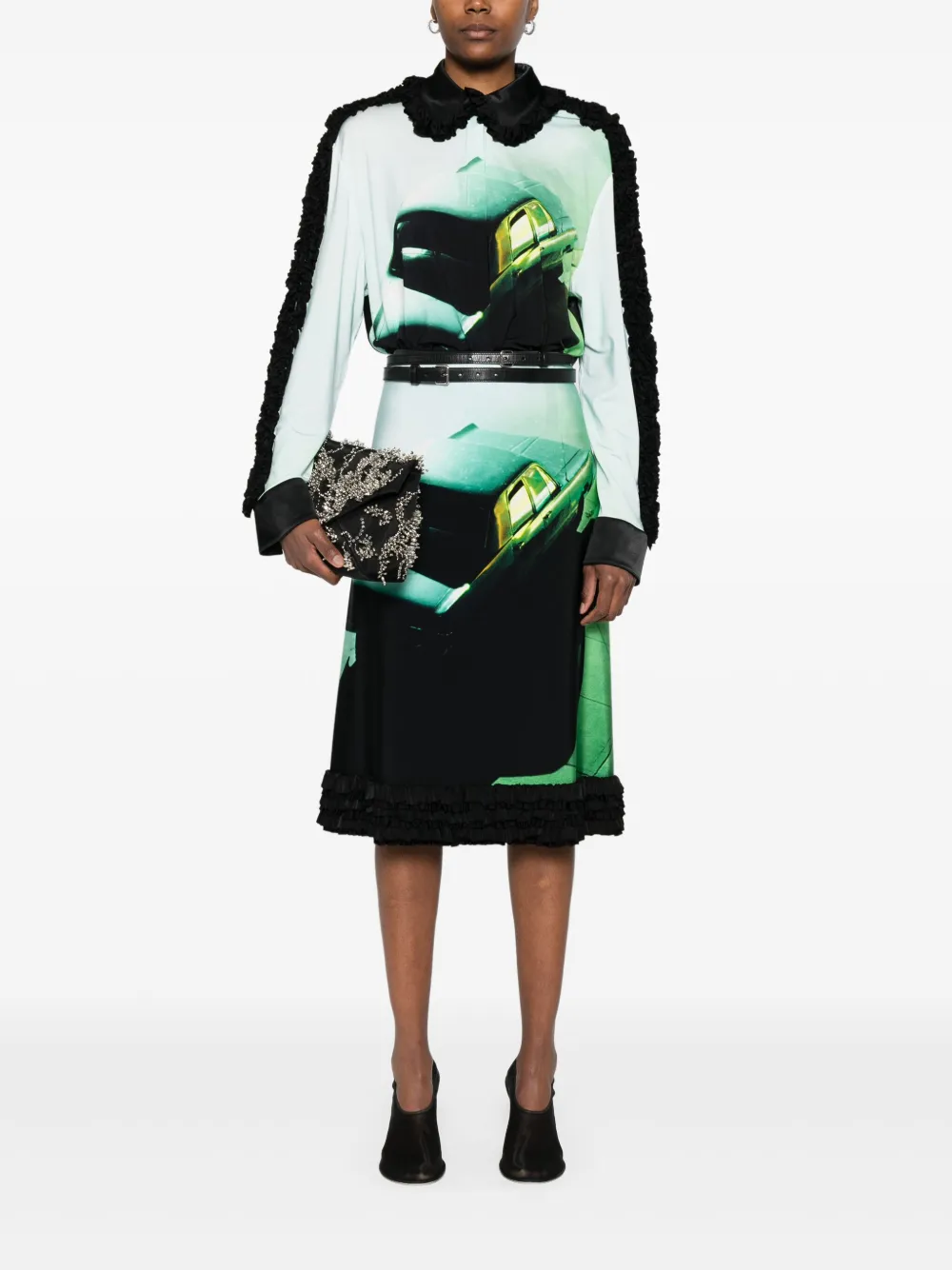 Jil Sander Blouse met grafische print - Zwart