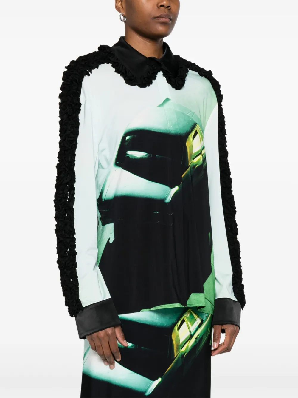 Jil Sander Blouse met grafische print Zwart