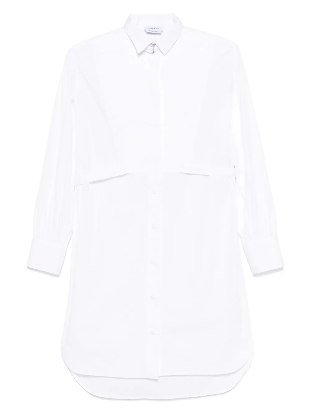 Alexander McQueen Blousejurk met geplooid vlak Wit