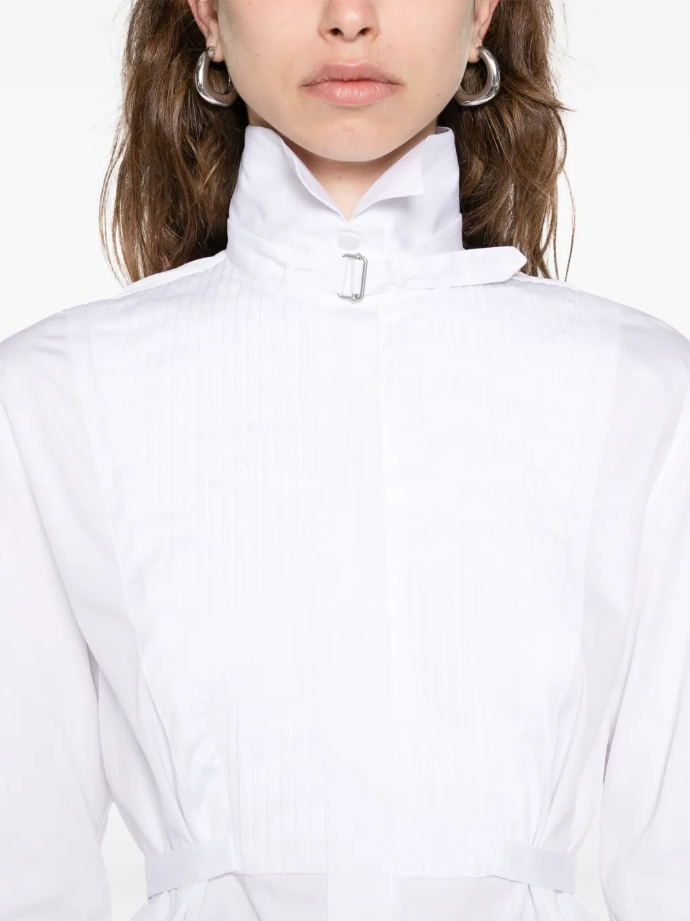 Alexander McQueen Blousejurk met geplooid vlak Wit