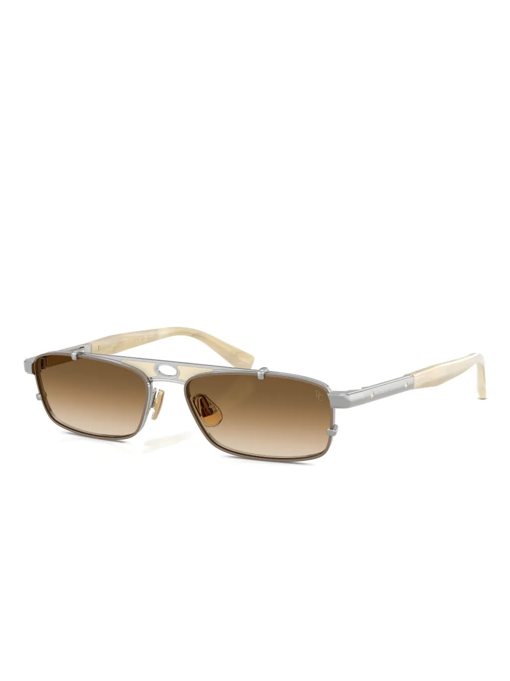 Brunello Cucinelli Paloma rectangle-frame sunglasses Zilver