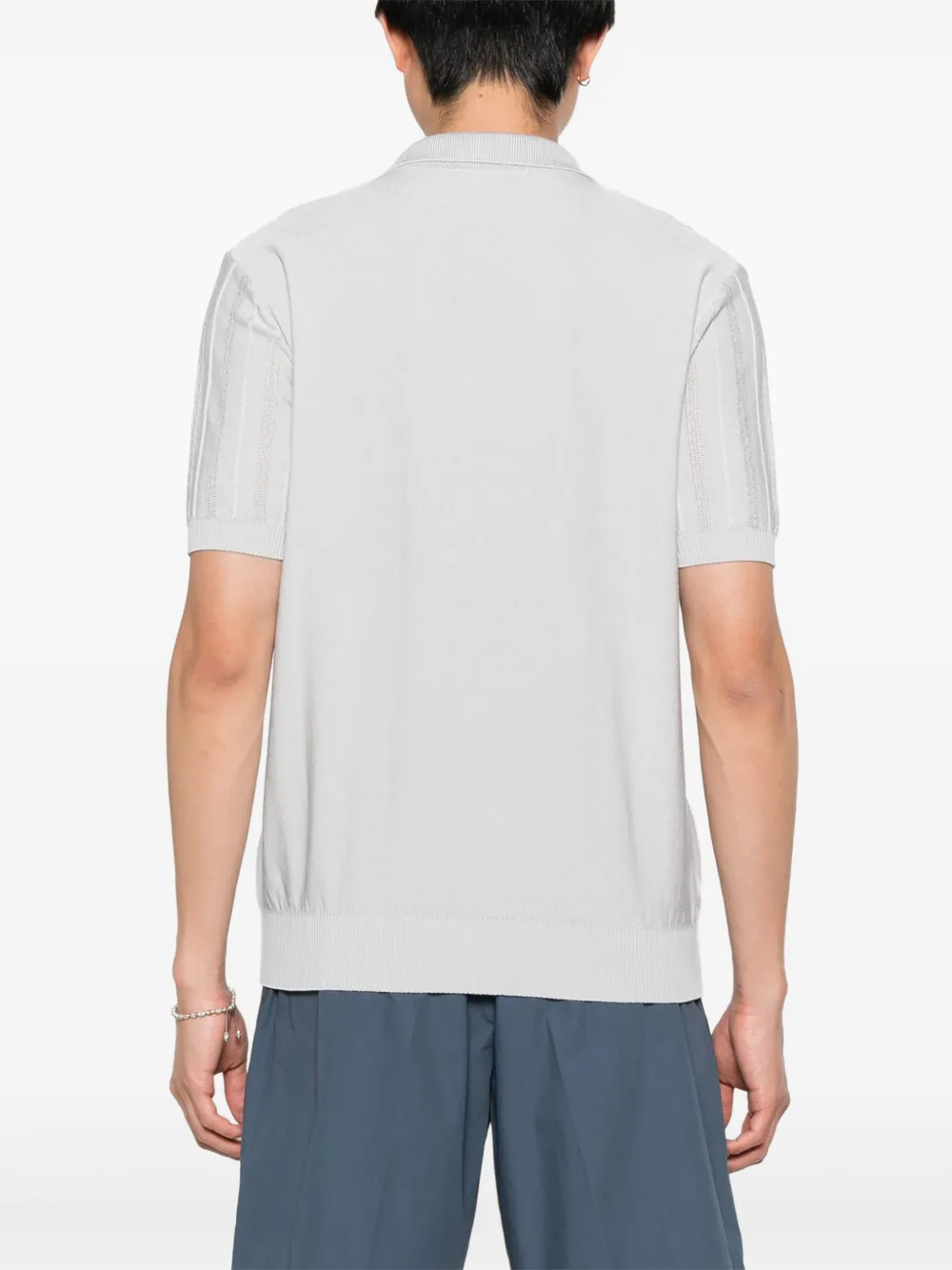 Roberto Collina Opengebreid poloshirt Grijs
