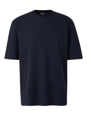 Tシャツ・カットソー ZEGNA Men T-shirt Black E7360A5B760 K09 ZEGNA: cotton T-shirt with embroidered logo - Black | Zegna