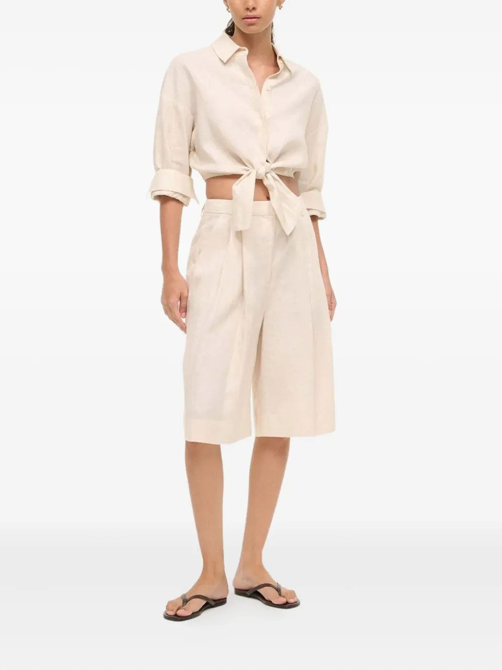 STAUD Lisa linen blouse - Beige