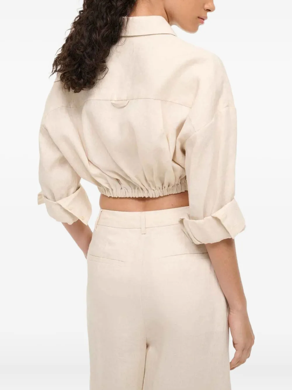 STAUD Lisa linnen blouse Beige